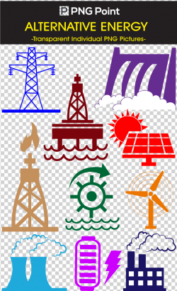 Silhouette images, icons and clip arts of Alternative Energy Sources ...