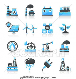 Vector Illustration - Electricity and energy source icons ...