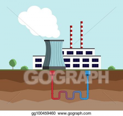 Vector Clipart - Geothermal energy concept. eco friendly ...