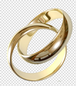 Two gold-colored rings, Wedding ring Engagement ring ...