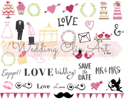 Wedding Digital Clip Art | Wedding Planner | Wedding ...
