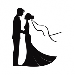 Wedding couples in silhouette SVG | Marriage | Bride and ...