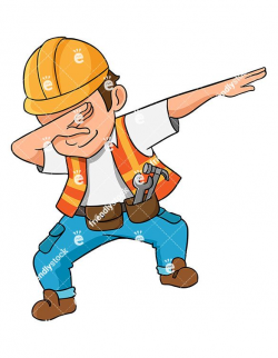 Dabbing Construction Worker Cartoon Vector Clipart | Pinterest ...