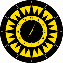 Clipart - Scripted Abstract Sun Clock