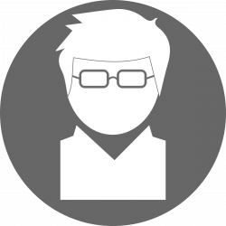 Clipart - Icon: Engineer White on Grey