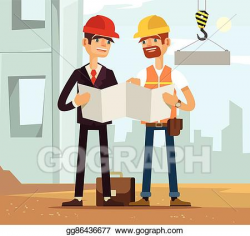 EPS Illustration - Two builders. builder and engineer ...