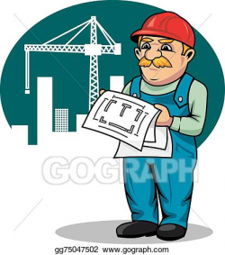 Vector Stock - Engineer on construction site. Clipart ...