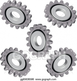 EPS Vector - Gears, machine parts, hours. Stock Clipart ...