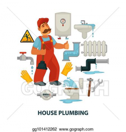 Vector Stock - House plumbing promotional poster with ...
