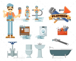 Professional plumbing repair service isolated vector ...