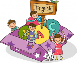 Kids Learning English Clipart - Letters