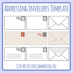 Addressing Envelopes Template for Post, Mail, Letters Clip Art Commercial  Use
