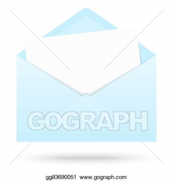 Vector Art - Colored envelope with empty paper. Clipart ...