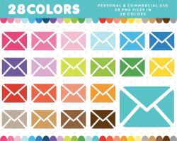 Envelope clipart in 28 colors, CL-465 | Planner, Journal and ...