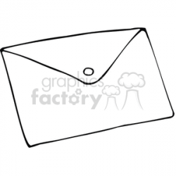 Black and white outline of an envelope clipart. Royalty-free clipart #  382742