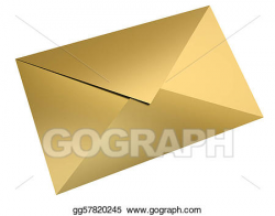 Stock Illustration - Gold envelope. Clipart gg57820245 - GoGraph
