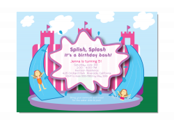 The Princess Waterslide - Girl Birthday Party Invitation ...