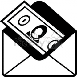 money in an envelope clipart. Royalty-free clipart # 370463