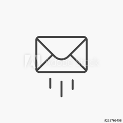 Mail icon. Vector email. Send letter. Black Line outline ...