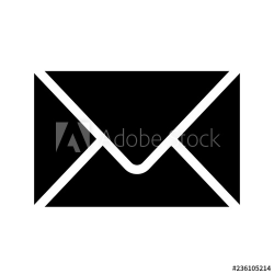 Vector black and white envelope icon. Simple envelope icon ...