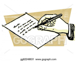 Stock Illustrations - A drawing of a hand writing a letter ...