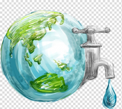 Earth with spigot painting, Earth World Water Day Water ...