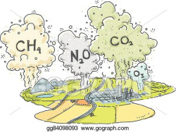 Vector Art - Greenhouse gas emissions. Clipart Drawing ...