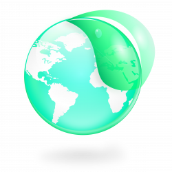 Clipart - Environmental / Eco Globe & Leaf Icon
