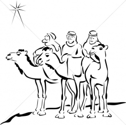 woodcut Style Three Wise Men | Epiphany Clipart