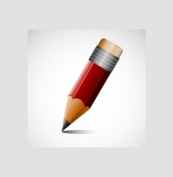 Short Writting Pencil With Eraser Graphic (.ai) - Icons ...