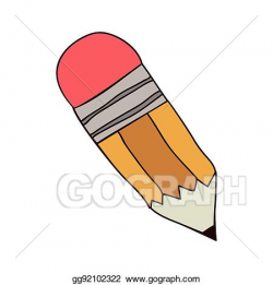 Vector Stock - Silhouette colorful of small pencil with ...