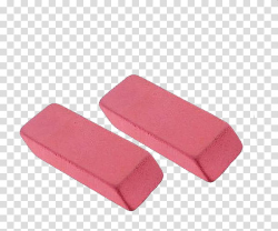 School, two pink rubber erasers graphic transparent ...