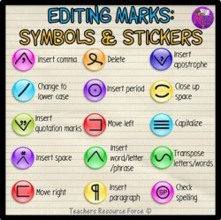 Edit Marks Clip Art Stickers | Writing #3 workshop | Writing ...