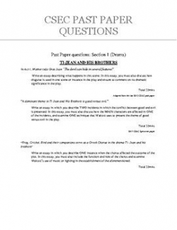 Adapted Essay Type questions for CSEC English B | Ti jean ...