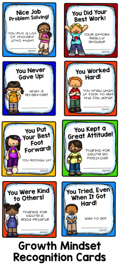 Growth Mindset Student Recognition Cards | Pinterest | Positive ...