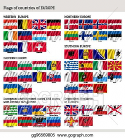 Vector Art - Flags of countries of europe big flag set ...