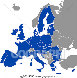 Vector Illustration - Map of europe with marked eu members ...