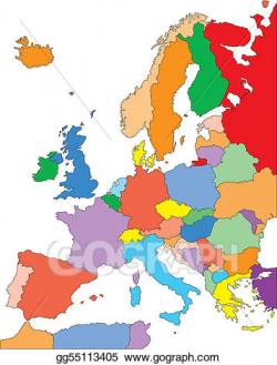 Vector Art - Europe with editable countries. Clipart Drawing ...