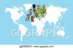 Vector Illustration - Europe people cartoons world map ...
