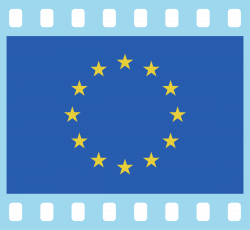 Clipart - Flag of Europe in a 35 mm film frame (positive)