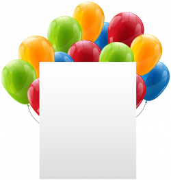 Paper Sheet with Balloons Transparent PNG Clip Art | Gallery ...