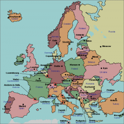 labeled map of Europe | Geography | Geography activities ...