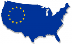 Clipart - US-Europe flag map