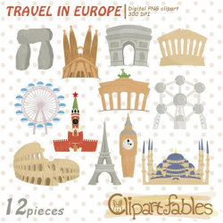 TRAVEL in Europe clipart, cute Famous buildings, European Landmarks  Clipart, Oh the places you will go, iconic places - Instant Download