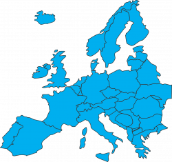 Europe Countries Map Blue transparent image | Europe | Pinterest ...