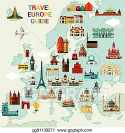 Vector Stock - Europe travel map. Stock Clip Art gg91139271 ...