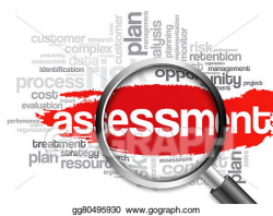 Stock Illustrations - Assessment word cloud with magnifying ...