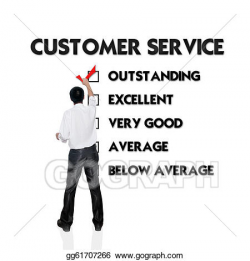 Drawing - Customer service evaluation form with business man ...
