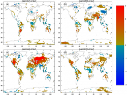 Change in seasonal surface air temperature (K) induced by soil ...