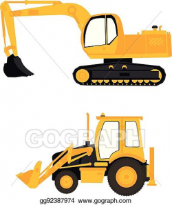 Clip Art Vector - Construction equipment excavator. Stock ...